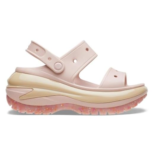 Sandália crocs classic mega crush plataform sandal pink clay - 40