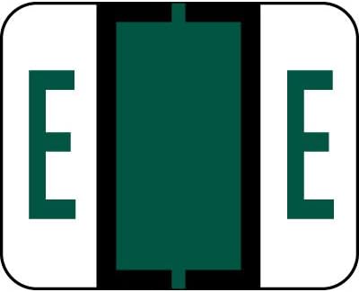 Alphabetic Color Code Labels, Compatible with Smead BCCR- Letter E, Dark Green (120/Package)