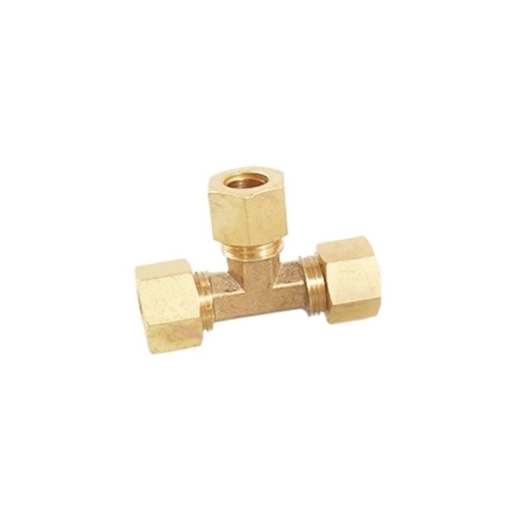 Ferrule Tube Fitting 1pc Brass Tee Type Equal Adaptor, Compression Union Pipe Fitting, 3 Ways Connector for Water Gas Oil(12mm)