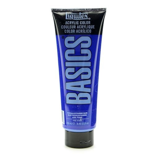 Liquitex BASICS Acrylic Paint, 250ml (8.5-oz) Tube, Phthalocyanine Blue