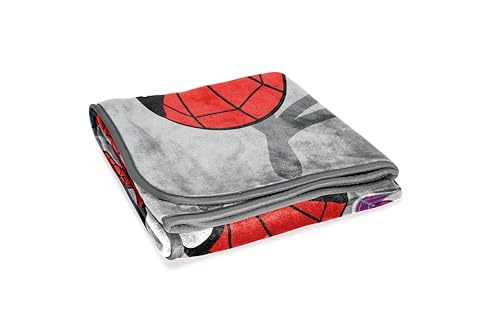 Image of Jay Franco Spidey & His Amazing Friends Plush Throw Blanket - Measures 50 x 60 Inches - Kids Super Soft Fleece Bedding Features Ghost Spider Gwen & Miles Morales
