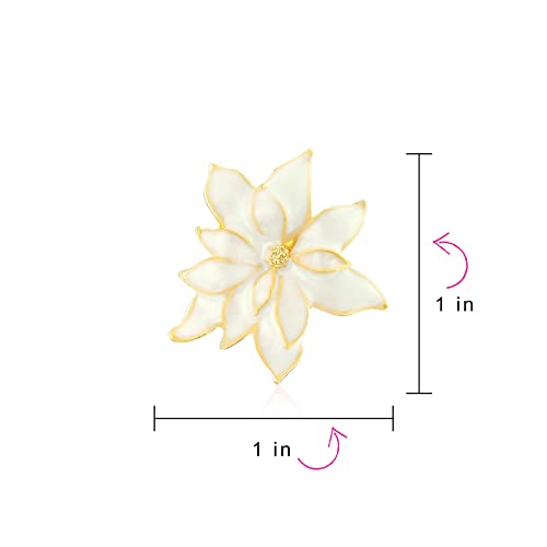 Conjunto de joyería de flor con broche y pendientes para regalo de mujer 4