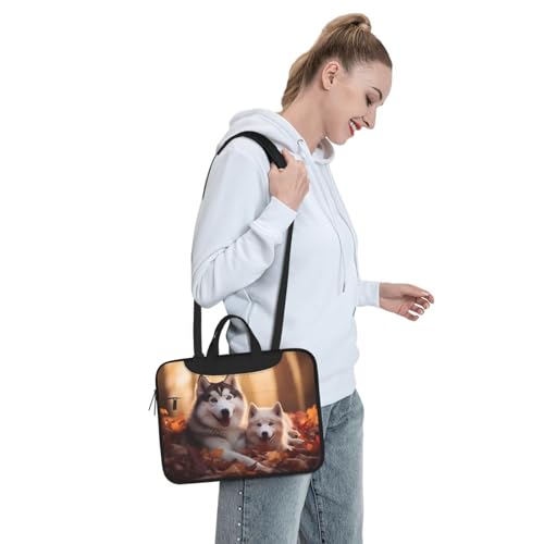 Cute Husky Dogs Prints Laptop Bag - with Soft Interior, Multiple Pockets - Ideal for Men, Travel and Business 7