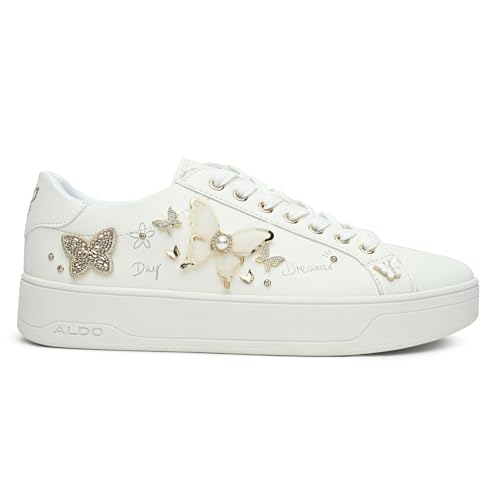 Image of Aldo PEARLWINGA-IN100 Ladies White Flat Sneakers