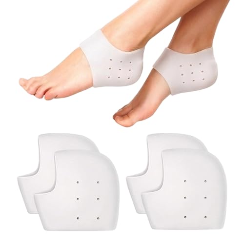 2 Pairs Silicone Heel Protectors Gel Heel Cups Heel Sleeves for Heel Comfort Blister Protection Heel Sleeve Support for Men Women Soft Cushion for Dry Heels Heel Discomfort