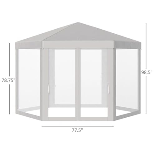 Carpa para camping y patio, blanca, 2 puertas con cierre miniatura 6