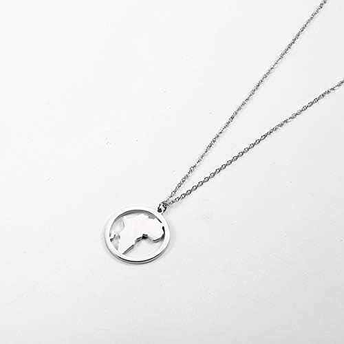 NOUMANDA Fashion Africa Map Necklace Cut Copper Hollow Round Pendant Jewelry - Image 2