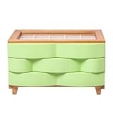 LIYANSNH Holzschublade Schmuckkästchen Kasten Aufbewahrungsboxen Truhen mit Glasdeckel Design