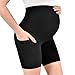 Walifrey Women's Maternity Shorts with Pockets Over The Belly,Pregnancy Yoga Pants Activewear Biker Shorts Casual Hot Pink XL