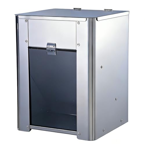 PET Dawn Wellness 15 lbs Gravity Dog Feeder Stainless Steel Automatic Pet Food Dispenser No Power Outdoor Dog Feeder for Medium-Sized Pets Wall Mount or Floor Pet Feeding Station