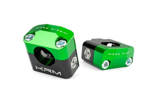 Réhausse guidon 28.6mm KRM Pro Ride alu CNC haut de gamme noir vert pour moto