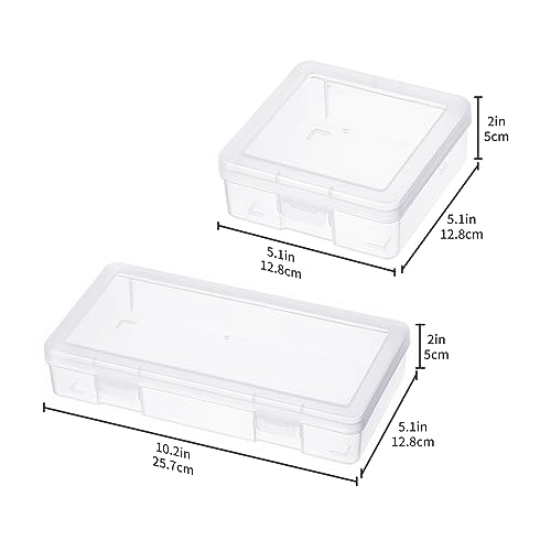 novelinks Stackable Plastic Clear Storage Box Containers with Latching Lid - Art Craft Supply Organizer Storage Containers for Pencil Box, Crayon, Beads (6 Pack Small + 6 Pack Medium -Clear) - Image 4