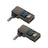 日本の中小企業 Type-Cメス to DCオス 変換アダプター Lenovo/dell/HP対応 電圧電流表示モニター付き PD100W対応 急速充電 アルミ合金製 ノートパソコン用 DC100w (4.5*3.0 for HP, ２個セット)