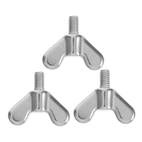 Healvian 3pcs M6x10mm 304 Stainless Steel Butterfly Wing Thumb Screws with Anti-loosening Feature, Hand-tightened Fasteners for Flagpole Mounting and Outdoor Industrial Use