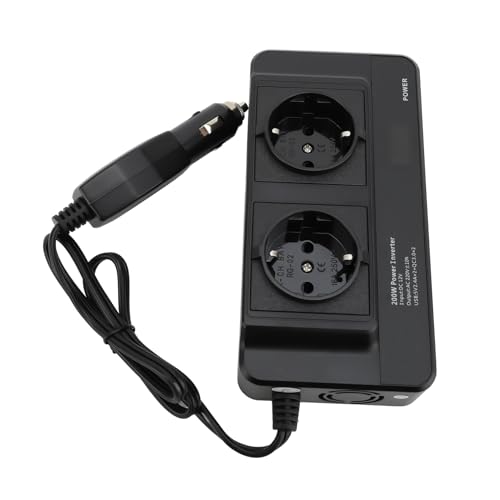 Convertidor de Corriente para Coche de 200W, Inversor Portátil con 4 Salidas Dobles de Puertos USB, Entrada DC12v (220V Enchufe de la UE)