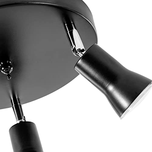 Gladfresit 3-Lights Track Lighting Kits, Ceiling Spotlight, Flexibly Rotatable Black Lamp Holder For Kitchen, Bedroom, Dining Room, Living Room (Bulbs Not Included) #TOP6