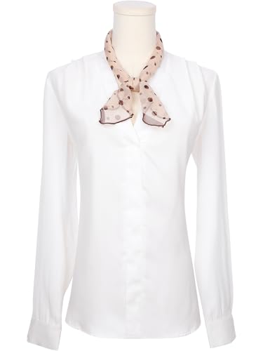 Women Polka Dots Chiffon Small Square Scarf, 1950s Retro Lightweight Soft Sheer Ruffle Scarves Neckerchief2