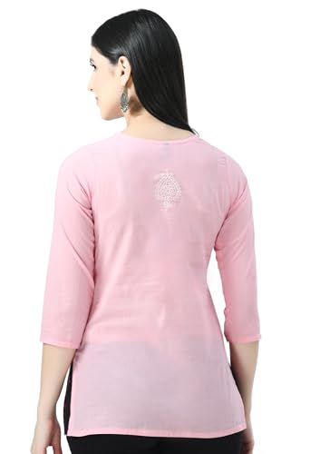 Image of QAZMI Women's Cotton Straight Embroidered Kurti