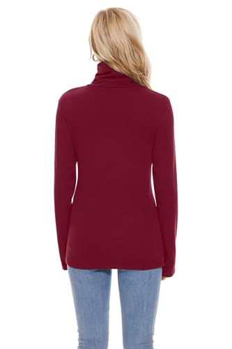 Image of TAIPOVE Cotton Fleece Lined Turtleneck Top for Women Long Sleeve Mock Turtle Neck Lightweight Sweater Thermal Underwear Shirt