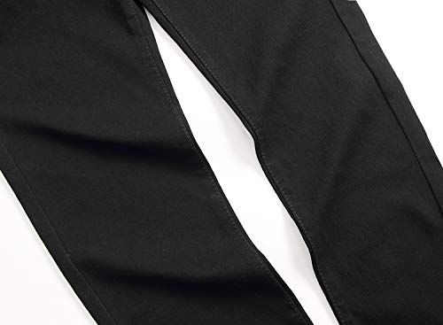 Men's Slim Fit Medium Stretch Jeans in Black 75% Cotton Denim Soft Breathable Machine Washable3