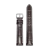 BSEIXIKRB Compatible avec la série Jaeger LeCoultre bracelet en cuir pour hommes calendrier de rencontre à rabat Phase lune montre pour femme Ultra mince 20mm(2A BrownWhiteSilverA,20mm)