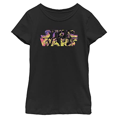 T-shirt Star Wars noir pour fille en taille M avec logo coloré