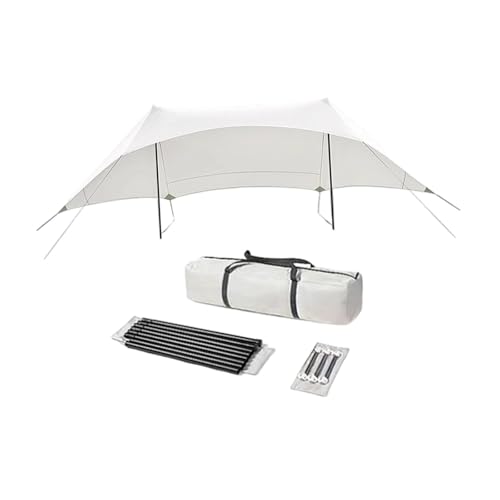 Camping Tarp Camping Canopy Gear Versatile Sun Protection with Storage Bag Tent Tarp for Backpacking Beach Yard Garden Travel, Height 2.4m