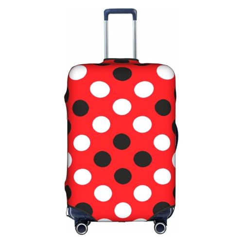 Housse de protection pour valise XL rouge à pois blancs élastique et imperméable