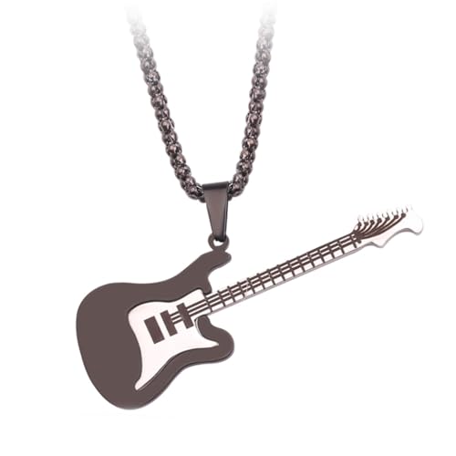Fashion Guitar Pendant Necklace Simple Clavicle Chain Necklace Sweater Chain