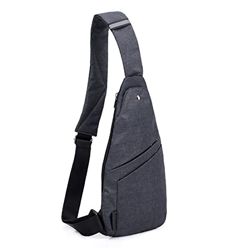 Bolso delgado para hombres y mujeres, resistente al agua, ligero, pequeño, bandolera en el pecho, Negro, Talla única