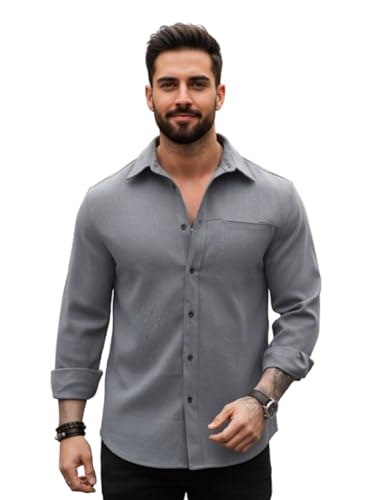 Image of Lymio Men Shirt || Solid Shirt for Man || Full Sleeve || Casual Style (Packs Also Available) (Utility)