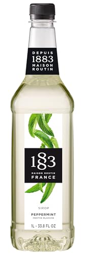 Image of 1883 Peppermint Syrup for Drinks, Made in France, 1 Liter Plastic Bottle
