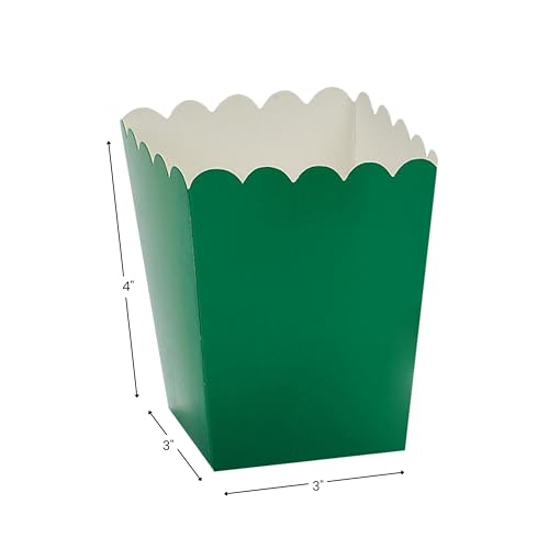 Boîtes à popcorn vertes format mini 3x3x4 pouces en carton rigide recyclé - 2