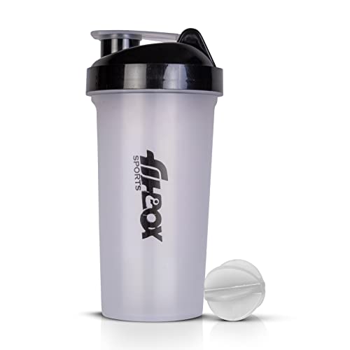 FitBox Sports Supplements Shaker Bottle for Protein, Pre - Post Workout 700ml (White)