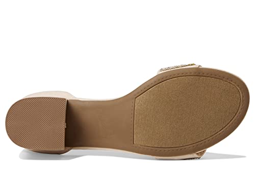 Sugar Womens SGRNOELLE4 Faux Suede Rhinestone Block Heel Beige 9 Medium (B,M)3