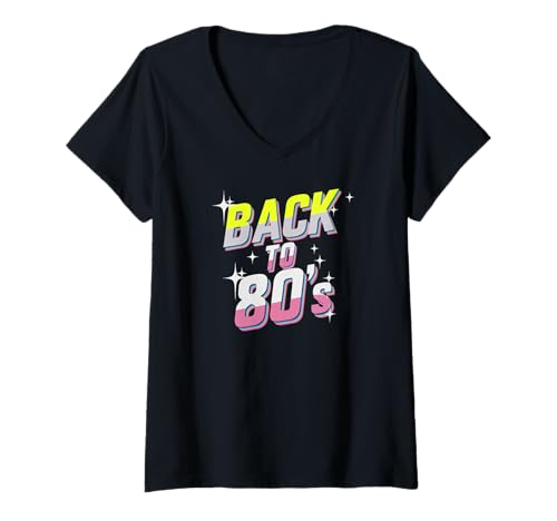 Mujer Back to 80's Camiseta Cuello V