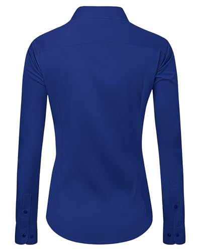 Image of J.VER Womens Dress Shirts Long Sleeve Button Down Shirt Wrinkle-Free Business Casual Blouse Office Work Tops