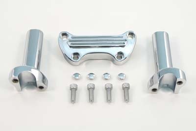 Soporte elevador V-Twin de manillar con torretas cromadas rectas de 4 y un cuarto de pulgada