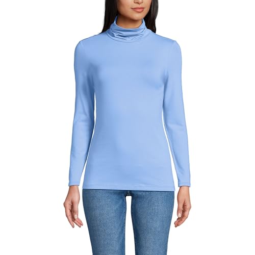 Image of Lands' End Lightweight Jersey Long Sleeve Turtleneck