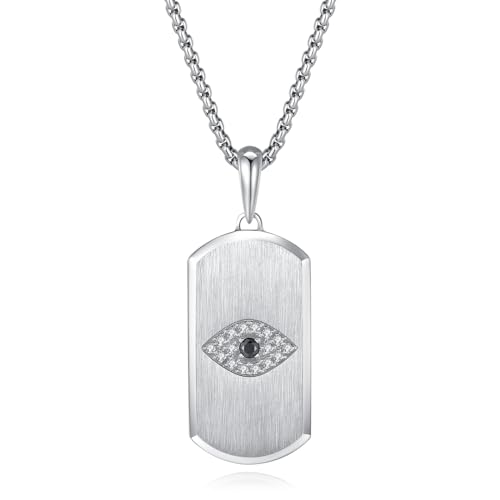 Collier plaque militaire homme GAVU avec pendentif œil protecteur, idée cadeau acier