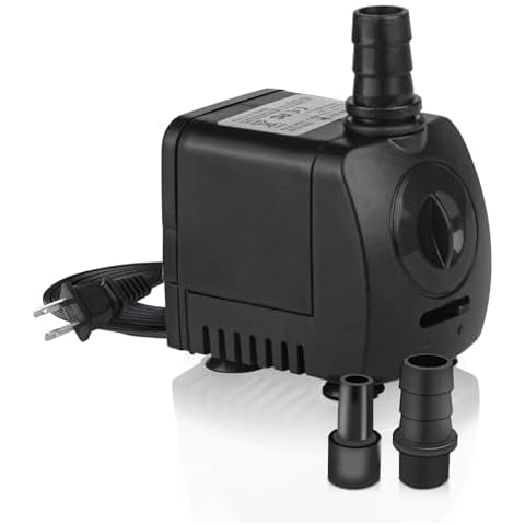 10W 160GPH Fountain Pump with 2 Nozzles for Small Ponds,Garden, Aquariums, Fish Tanks, Indoor Outdoor Fountains,Statuary, Hydroponics Cover