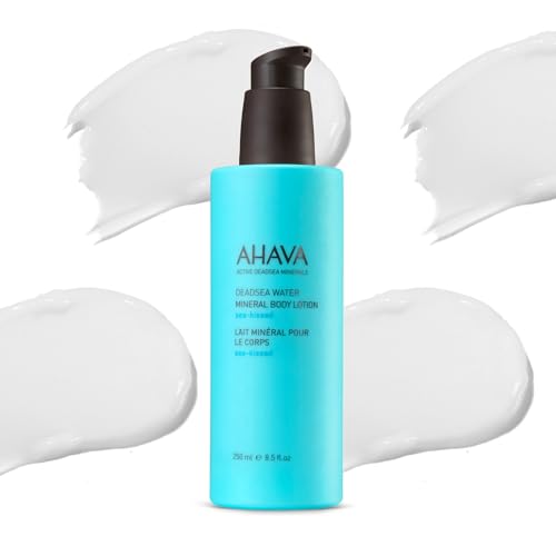 AHAVA Dead Sea Water Mineral Body Lotion Sea-Kissed - Provides All Day Hydration Helps Fight Dehydration Refines Skins Texture Enriched with Exclusive Osmoter Aloe Vera & Witch Hazel 8.5 Fl.Oz