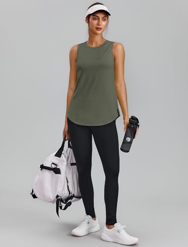 Image of PINSPARK Workout Tank Tops for Women UPF 50+ Side Slits Athletic Gym Shirt