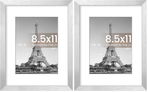Image of upsimples 8.5 By 11 Picture Frame, Certificate Frames, Silver 2 Pack