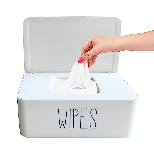 Image of Moorfowl Baby Wipes Dispenser Bathroom Decor,7.28" L * 4.80" W * 2.75" H, Refillable Flushable Wipes Container Holder Baby Registry Essential