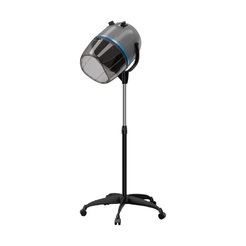 Image of ZENY Professional Stand Up Hair Dryer, 1300W Bonnet Dryer Adjustable Height | Stand Up, Rolling Wheels, Adjustable Time and Temperature Setting, Low Noise