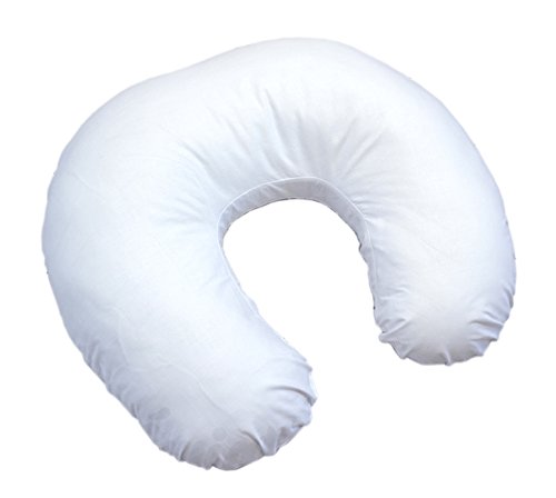 Breast Feeding Pillow Nursing Maternity Pregnancy Baby Cushion and Removable Cotton Cover (White)