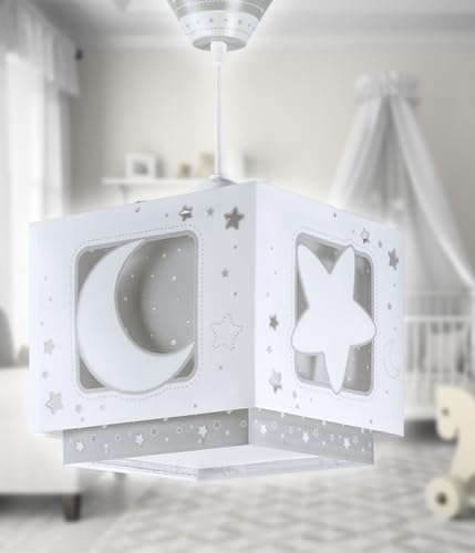 Lámparas infantiles Dalber para techo en habitación niños con lunas y estrellas gris Moonlight 3