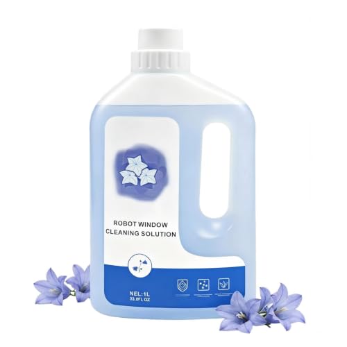 Yudentun 1L Window Cleaning Solution Compatible with ECOVACS Winbot: W3 OMNI/W2S OMNI/W2S/W2 PRO OMNI/W2 OMNI/W2 PRO/W1 PRO/MINI/MINI2 Streak-Free Glass Cleaner Protect Nozzle & Water Tank