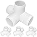 4 Way 1-Inch Tee PVC Fitting Build Heavy Duty Greenhouse Frame Furniture Connectors (Pack of 4)